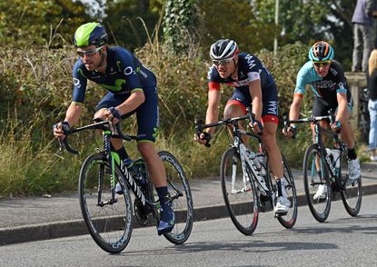Alex Dowsett heads break, Tour of Britain 2014 stage six
