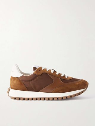 Gravel Suede, Leather and Shell Sneakers