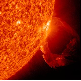 NASA's Solar Dynamics Observatory spacecraft captured this eruption from March 19, 2011 as a prominence became unstable and blasted into space with a distinct twisting motion.