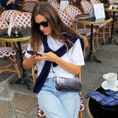 best white t-shirts french outfit idea anne laure mais