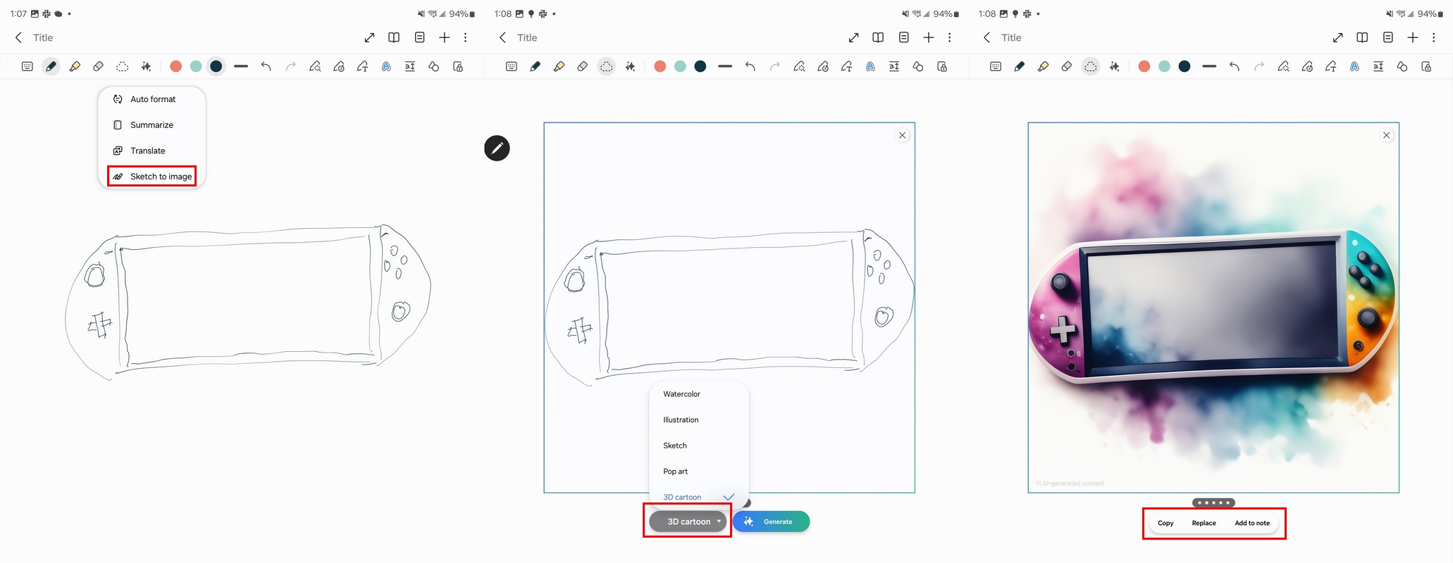 How to use Sketch to Image on a Samsung Galaxy phone