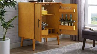 Crosley Furniture Landon Mid-Century Modern Bar Cabinet