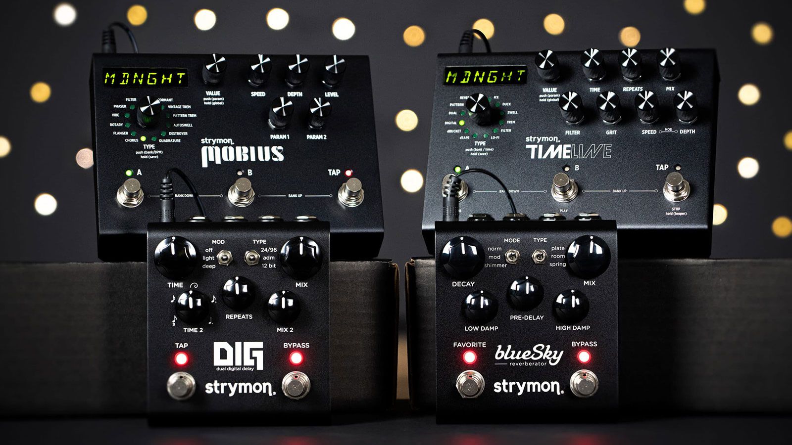 Strymon MobiusとTIMELINEのセット Back in black: Strymon offers Midnight Edition finish on its