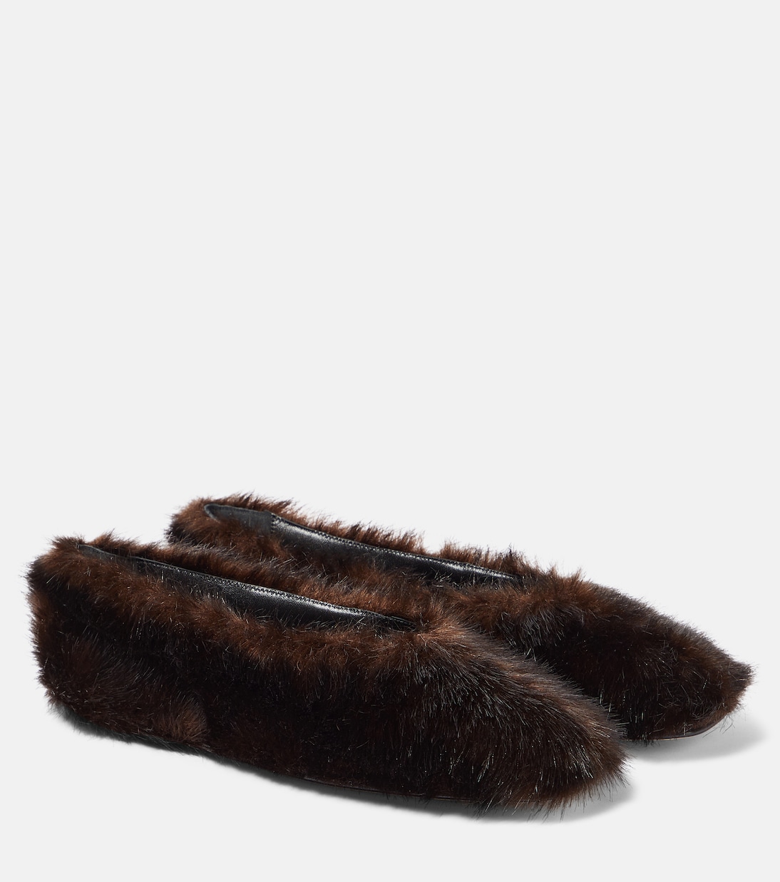 Faux-Fur Ballet Flats