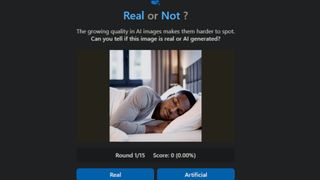 Real or Not AI-detection quiz game