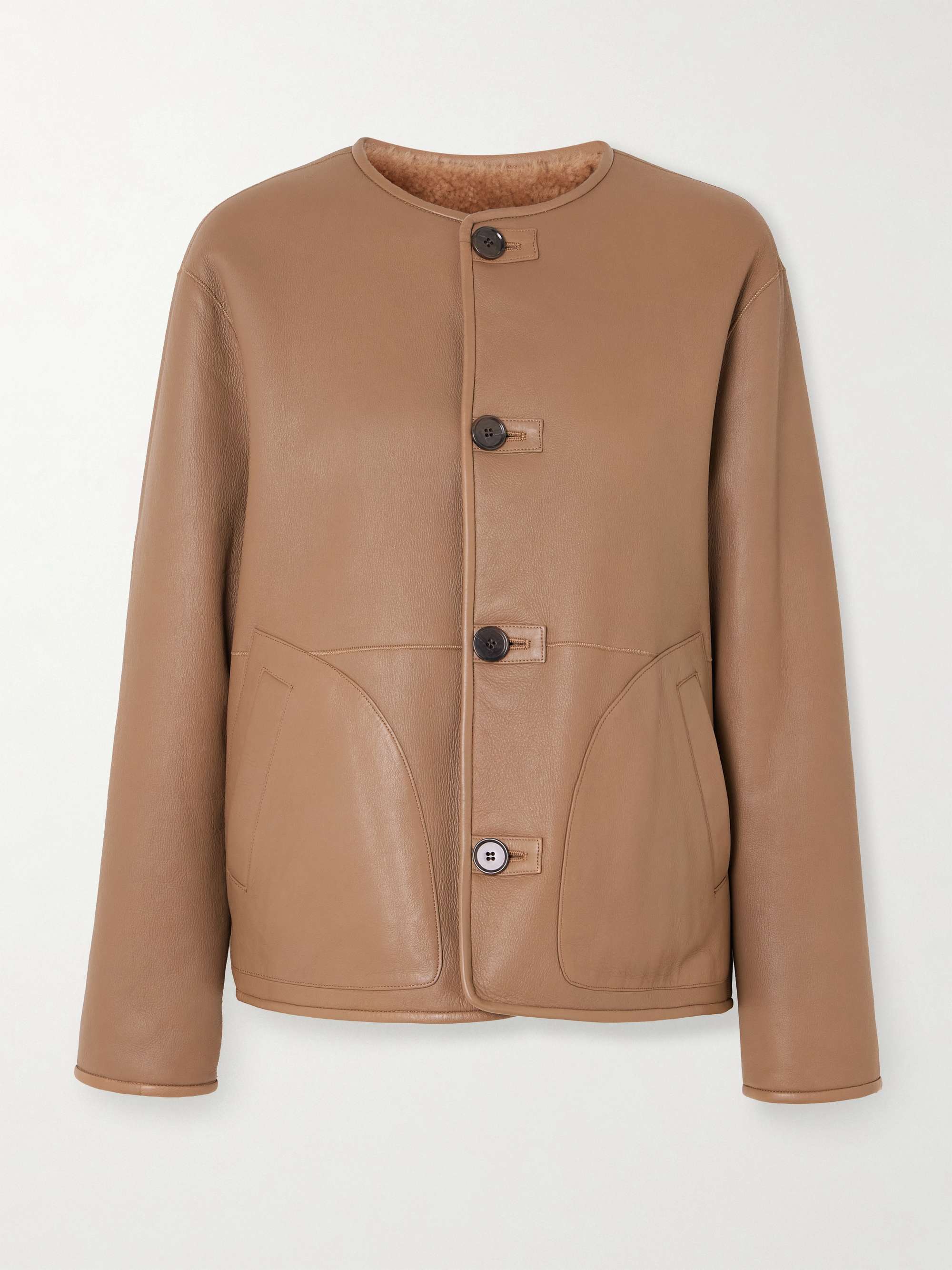 Lucine Reversible Leather and Shearling Jacket