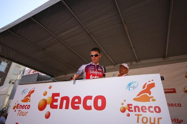 Riders sign-on for stage five of the Eneco Tour