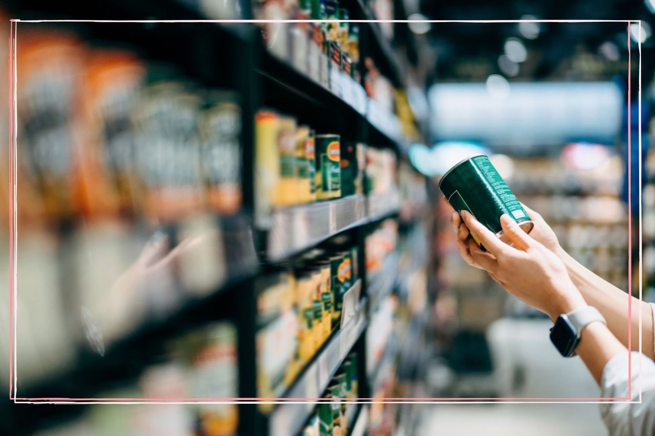 Canned food in supermarket