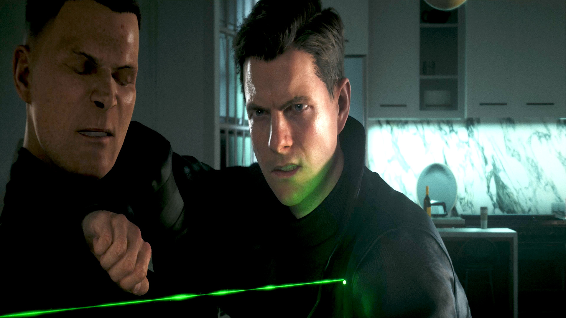 A sniper homes in on 007 as he interrogates an enemy.