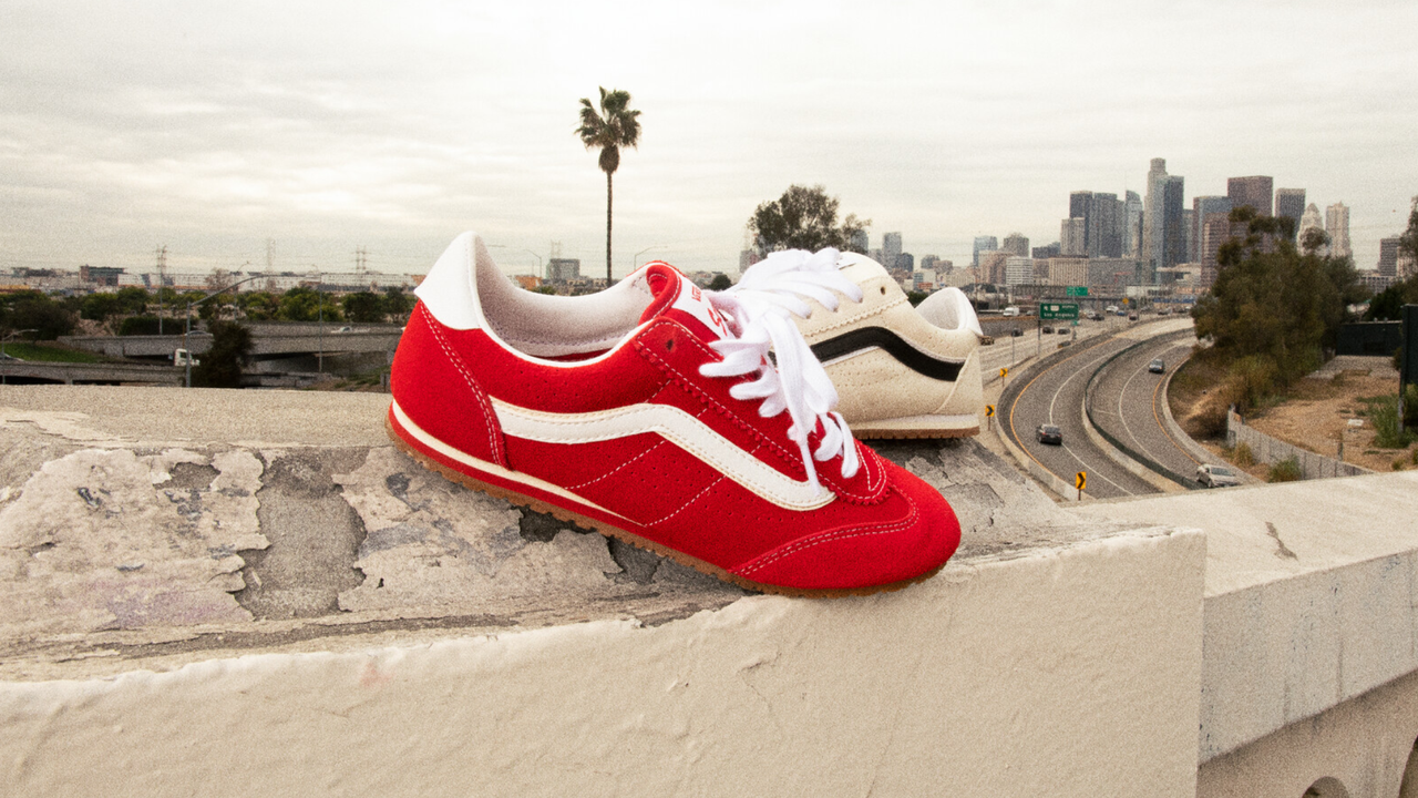 Vans Super Lowpro Sneakers balancing on an LA highway