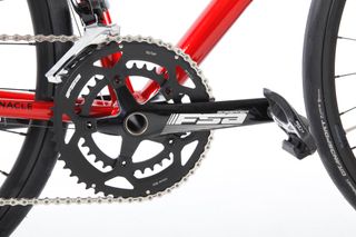 FSA chainset is matched to a Shimano 105 drivetrain