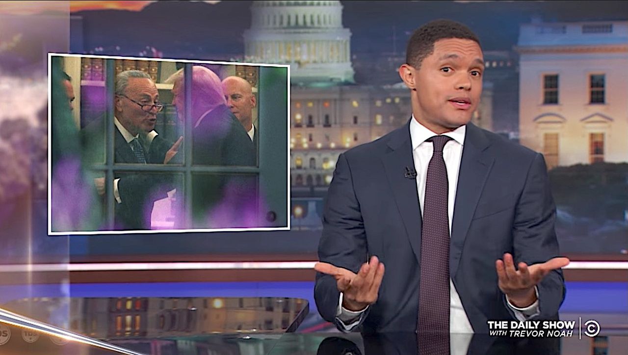 Trevor Noah celebrates Donald Trump&amp;#039;s first deal