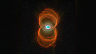Image of the Hourglass Nebula.