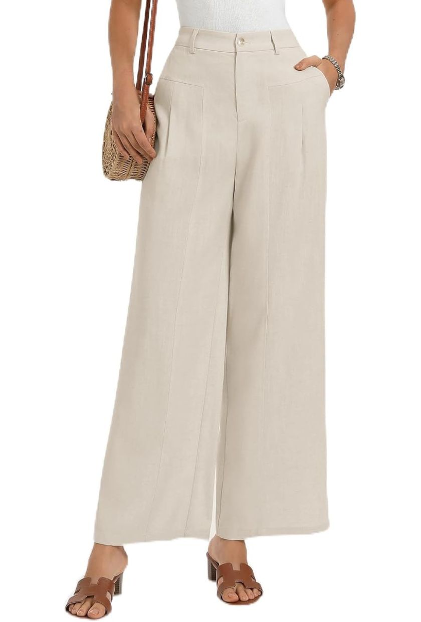 Grace Karin Linen Trousers Womens Business Casual Petite Trousers 2026 Spring/summer Beige 2xl