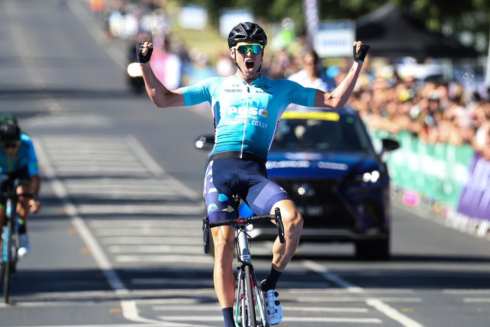 Michael Freiberg (Pro Racing Sunshine Coast) celebrates winning the 2019 Australia national title
