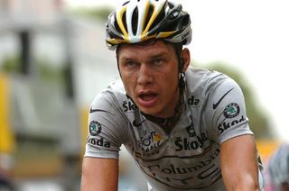 German Tony Martin (Columbia-HTC) in the best young rider's white jersey.
