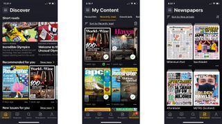 Readly magazine and newspaper thumbnails on mobile
