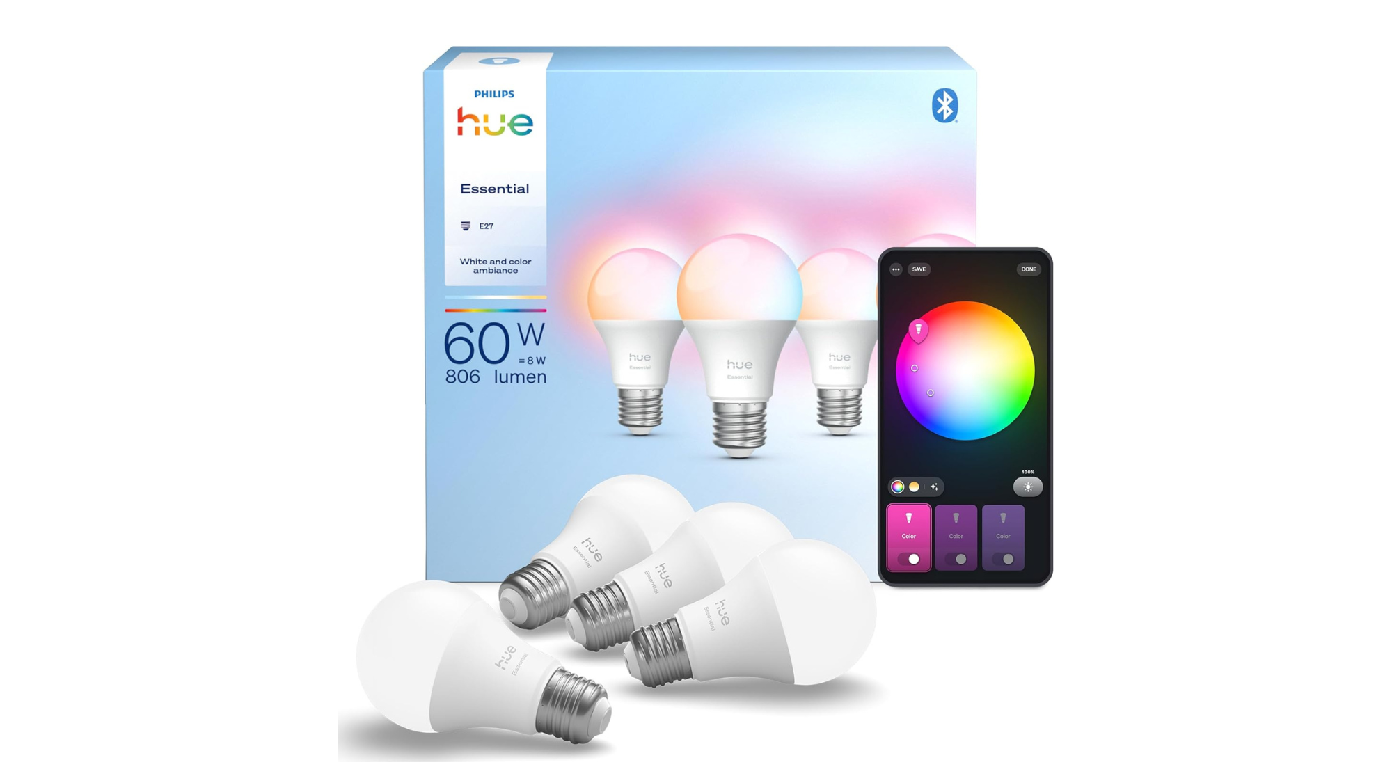 Philips Hue Essential Smart LED A60 Bulb
