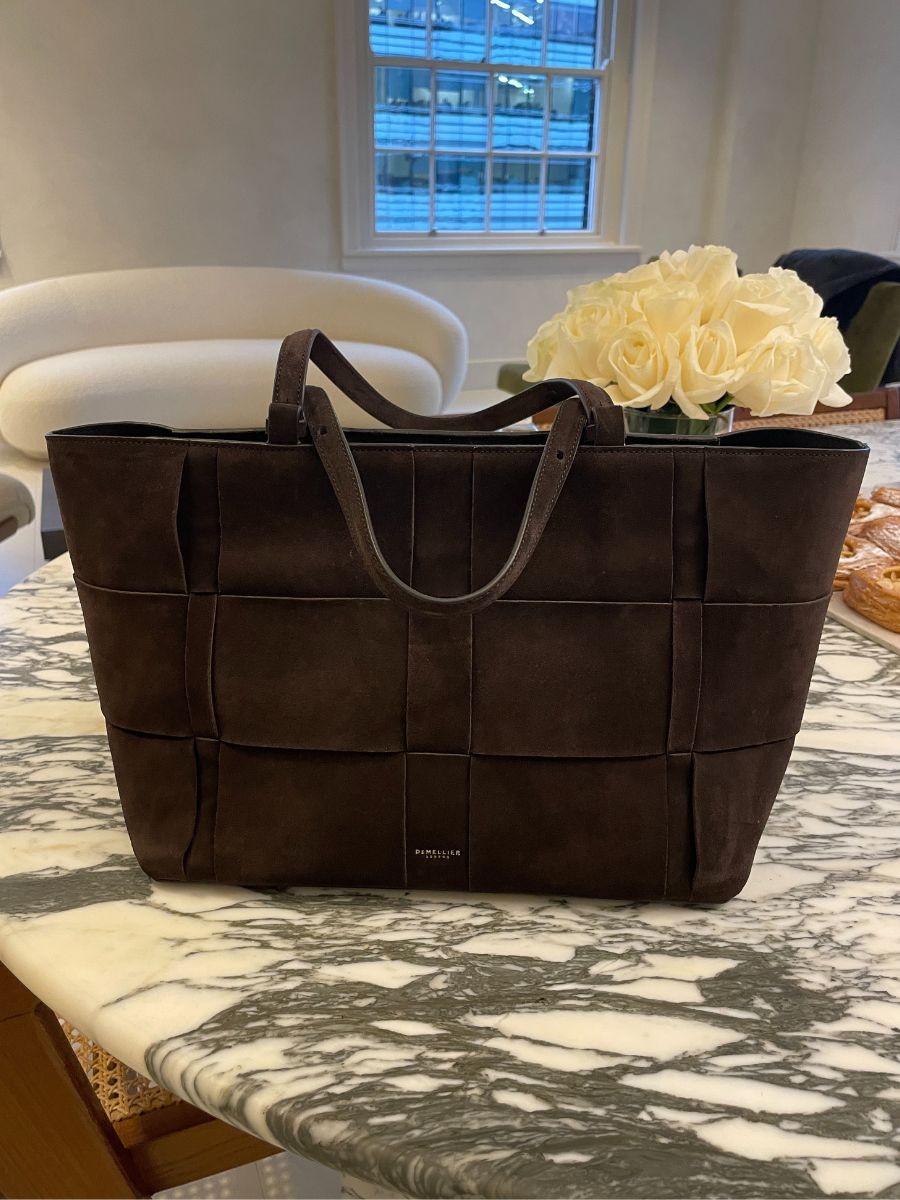 DeMellier Florence Tote Bag in Brown Suede