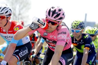 Tom Dumoulin refuels during stage 3 of the Giro d'Italia
