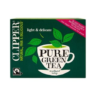 Green tea clipper bags from Holland & Barrett, one of the healthy alternatives to coffee