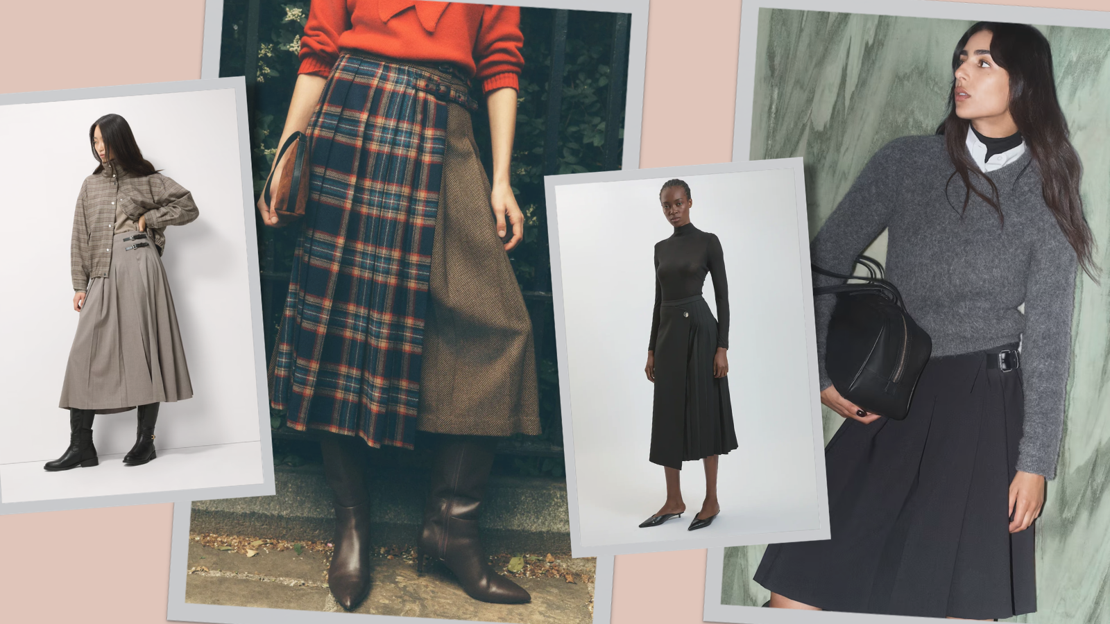 a selection of high street kilt skirts