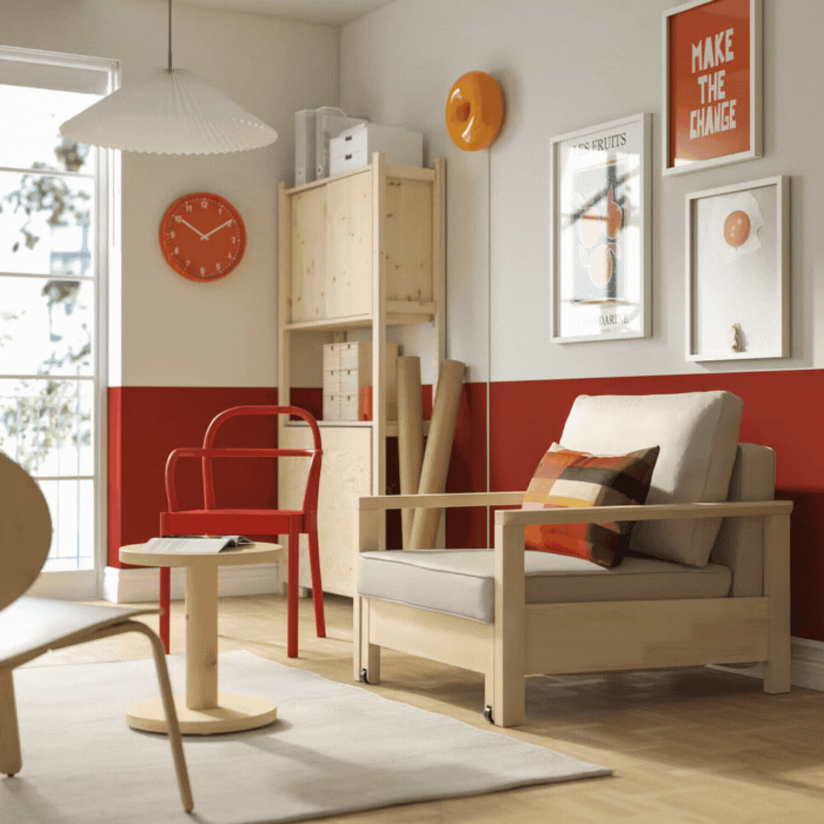 IKEA, Tornsborg Armchair-Bed - Naggen Beige/pine