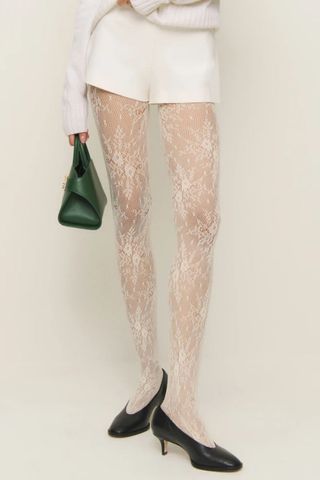 Reformation Swedish Stockings Rosa Lace Tights