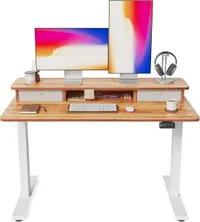 Fezibo 55in standing desk with double drawers
