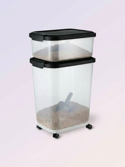 Pet Food Storage Container Set &mdash; 30lbs and 10lbs With Scoop