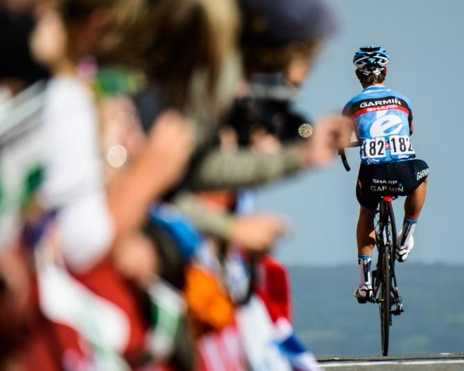 Garmin-Sharp's Jack Bauer loves his wheelies.