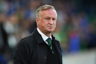 BELFAST, NORTHERN IRELAND - SEPTEMBER 05: Michael O'Neill, Head Coach of Northern Ireland, looks on prior to the UEFA Nations League 2024/25 League C Group C3 match between Northern Ireland and Luxembourg at Windsor Park on September 05, 2024 in Belfast, Northern Ireland. (Photo by Charles McQuillan/Getty Images)