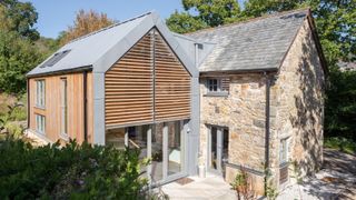 contemporary extension to barn conversion