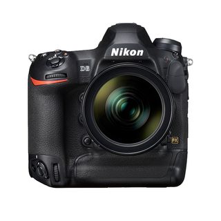 The Nikon D6 camera on a white background