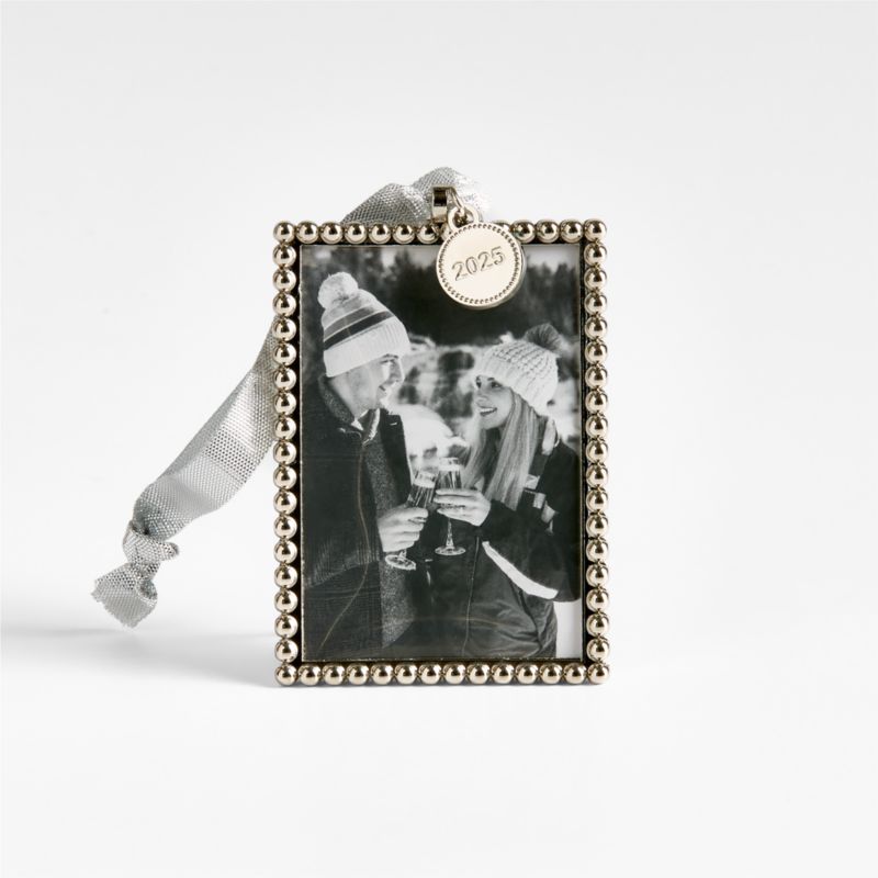 Silver Dot Frame 2025 Christmas Tree Ornament