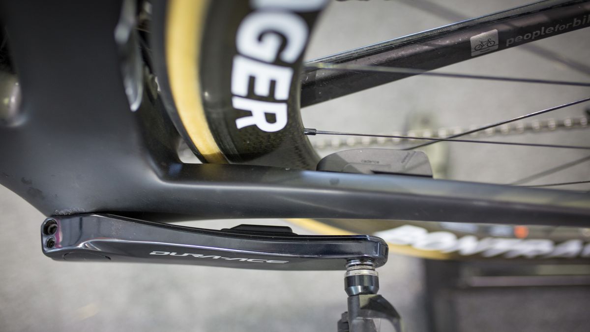 Clearances are tight with the new dual-sided power meter from Shimano