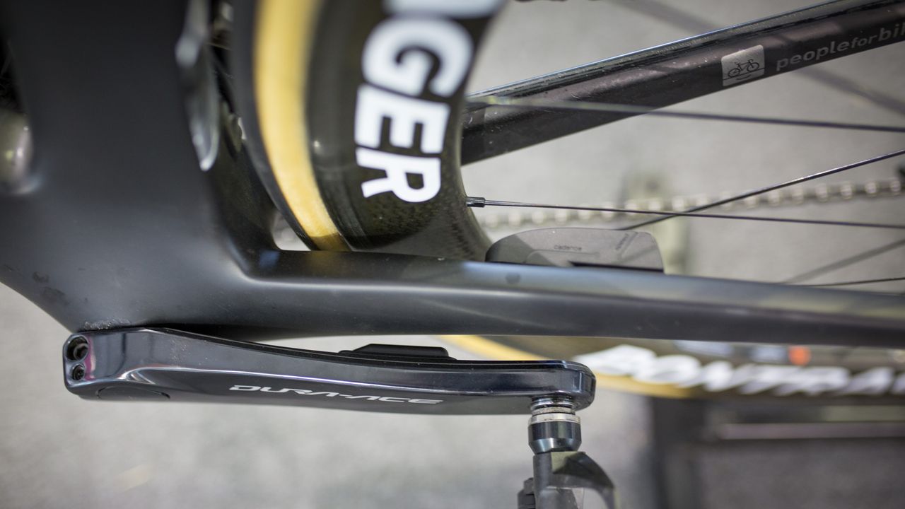 Clearances are tight with the new dual-sided power meter from Shimano