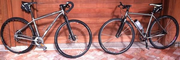 Singlespeed 'cross bikes: Mary's modified Seven 29er Sola and Mike's Seven Mudhoney Flatbar 'Cross Bike