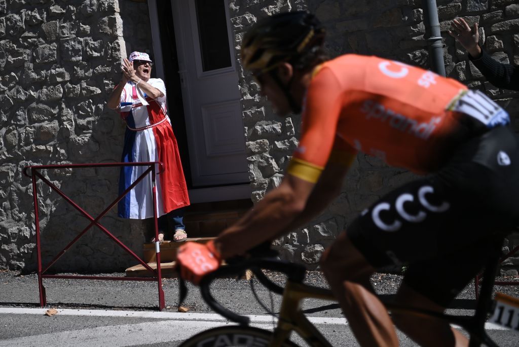 Team CCC rider Belgiums Greg Van Avermaet leads the escapees ahead during the 6th stage of the 107th edition of the Tour de France cycling race 191 km between Le Teil and Mont Aigoual on September 3 2020 Photo by Marco BERTORELLO AFP Photo by MARCO BERTORELLOAFP via Getty Images