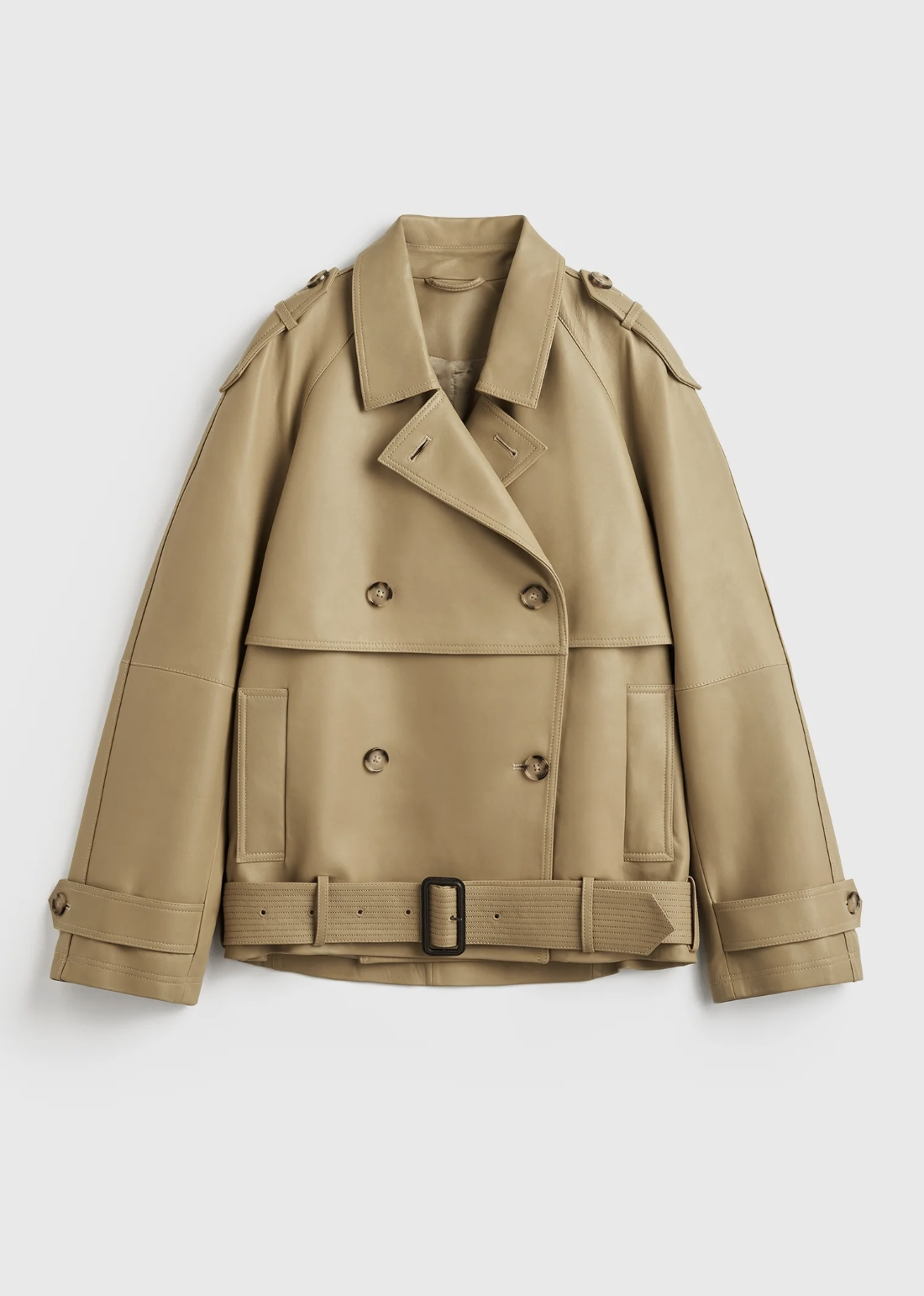 Toteme, Short Leather Trench Desert