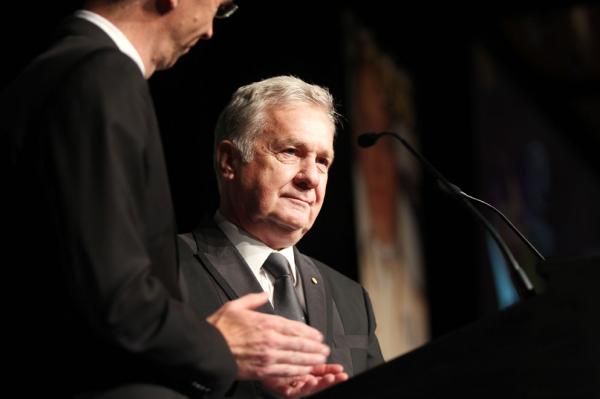 Orica-GreenEdge founder Gerry Ryan gets a round of applause