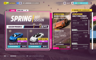 Forza Horizon 5 Spring Festival menu