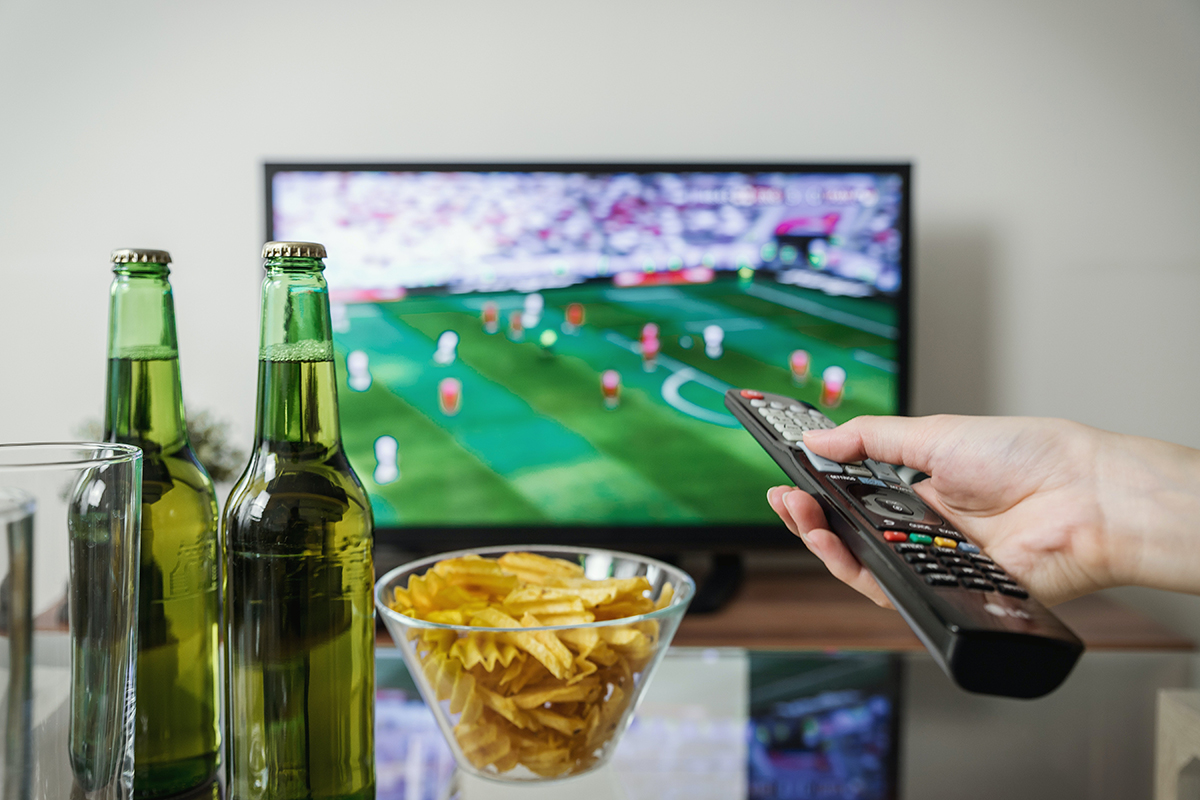 TV, beers and crisps