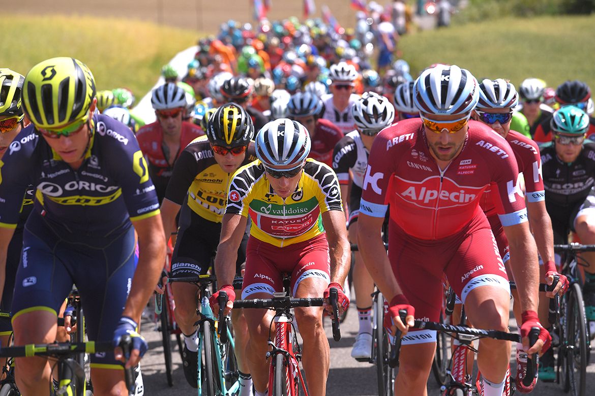 Simon Spilak (Katusha) in the leader's jersey