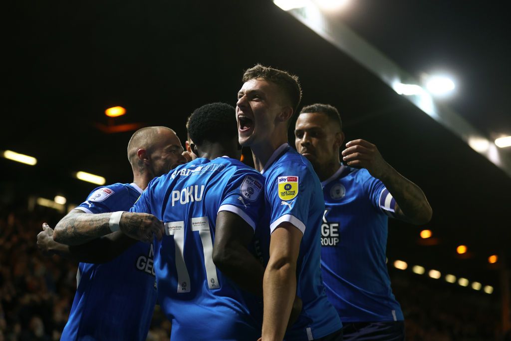 Peterborough United season preview 2023/24 Kwame Poku of Peterborough United celebrates after scoring a goal to make it 3-0 during the Sky Bet League One Play-Off Semi-Final First Leg match between Peterborough United and Sheffield Wednesday at Weston Homes Stadium on May 12, 2023 in Peterborough, United Kingdom. (Photo by James Williamson - AMA/Getty Images)