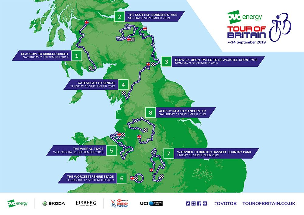 The 2019 Tour of Britain route in full