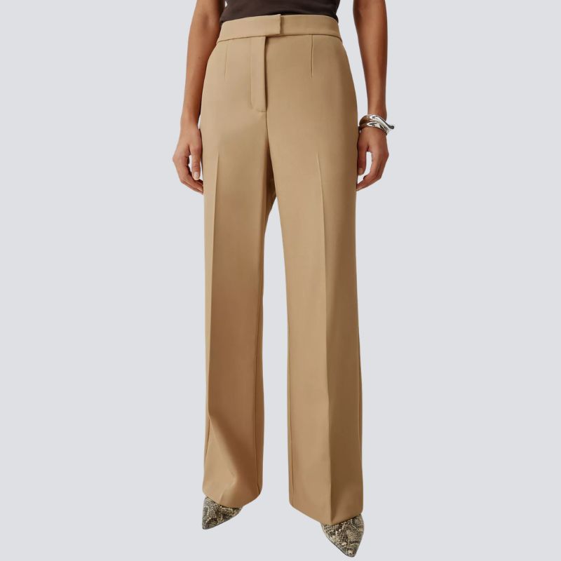 John Lewis Melange Bootcut Trousers, Camel