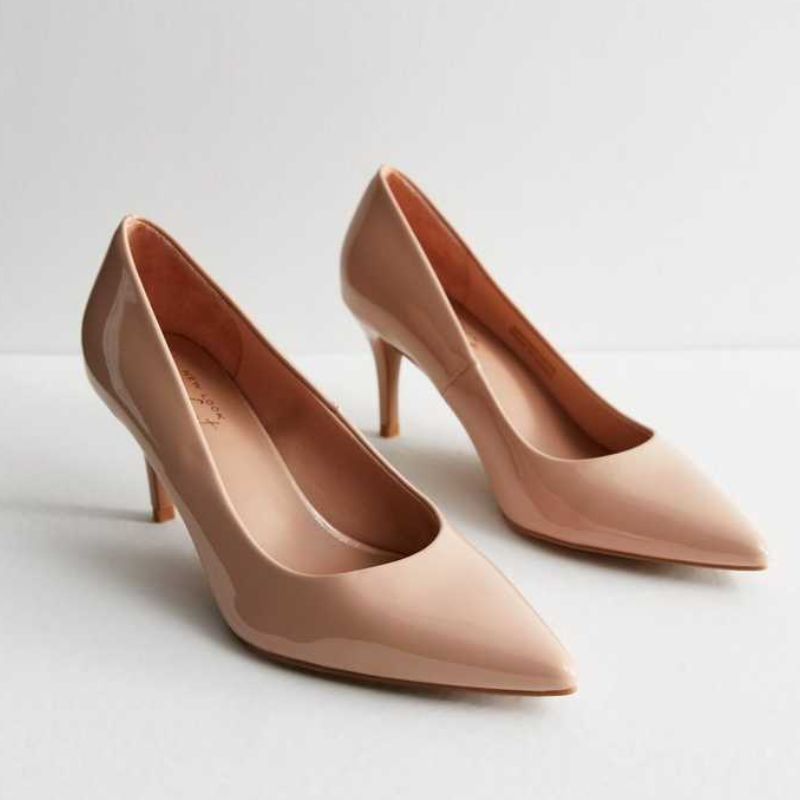 New Look nude, patent court heels