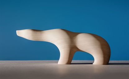 Wooden animals: ‘Isbjørn’ wooden polar bear, by arne tjomsland, reissued by Eikund