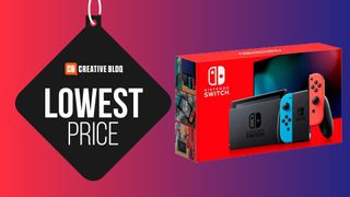 Nintendo Switch deal: Nintendo Switch product shot. Text reads "Lowest Price"